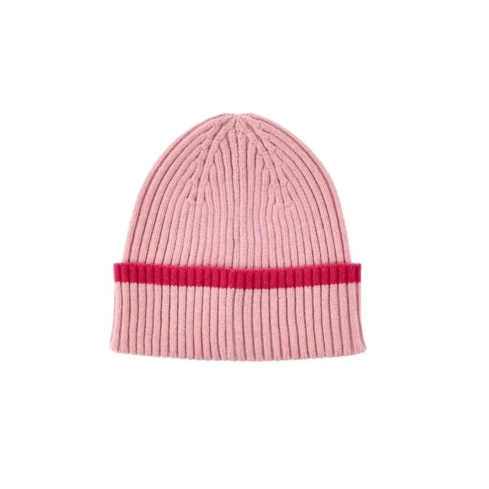 Time and Tru Women's Striped Beanie With Gloves, One Size Fits Most, Dusty Rose